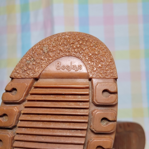 Rare 1970s BeeJays Sunbeam leather suede trainers shoes vintage brown lace up - Picture 9 of 13